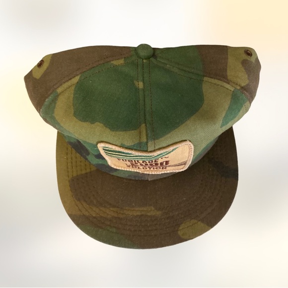 VTG 1980s k brand camo made in usa trucker SnapBack fusillade 2000 solution hat - Picture 2 of 6